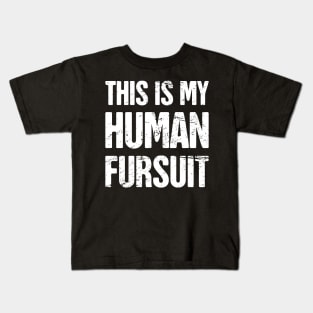 Funny Anthro Furry Fandom Fursuit Con Gift Kids T-Shirt